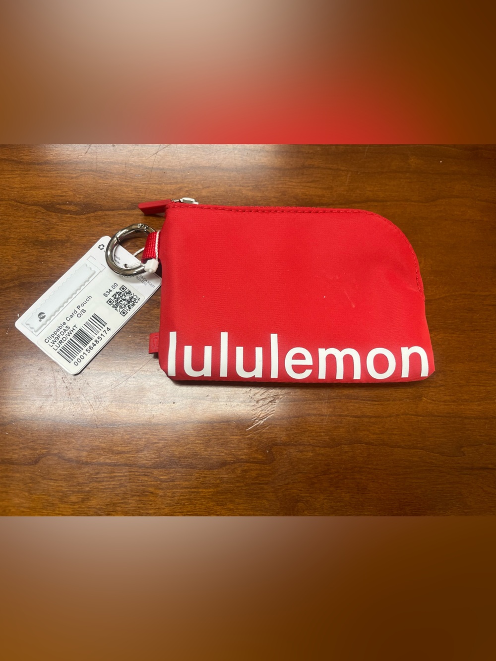 lululemon athletica Red Zipper Card Pouch